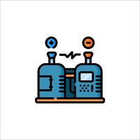 A line icon of two machines connected to each other vector