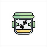 A jar with food inside it on a white background vector