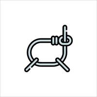A rope and a hook icon on a white background vector