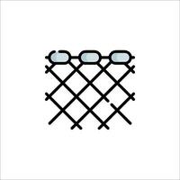 A fence with a chain link fence icon vector