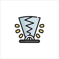 A funnel icon with a light bulb inside vector