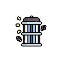 A bird cage with a bird inside it vector