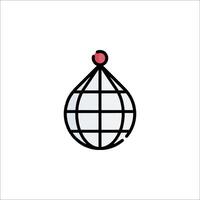 A globe with a red heart on it vector