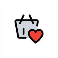 A shopping bag with a heart in it vector
