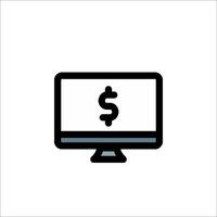 A computer monitor with a dollar sign on it vector