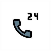 A phone icon with the number 24 on it vector