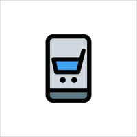 A smartphone with a shopping cart icon vector
