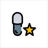 A pill and star icon on a white background vector