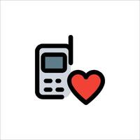 A cell phone with a heart icon vector