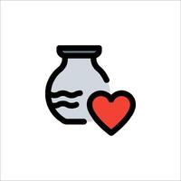A jar with a heart and a fish in it vector
