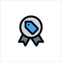 A blue and black badge with a ribbon around it vector