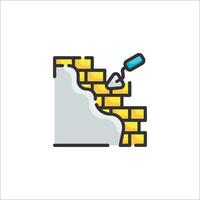 A brick wall with a hammer and a hammer vector