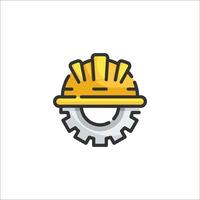 A yellow construction helmet icon vector