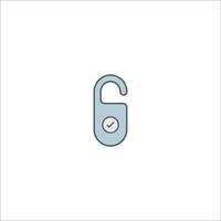 A lock icon with a lock and a key vector