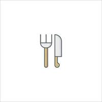 A knife and fork icon on a white background vector