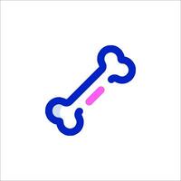 A dog bone icon with a pink and blue color scheme vector