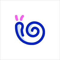 A snail logo with a pink and blue color scheme vector