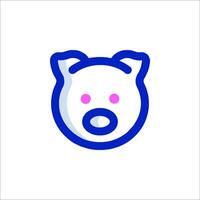 A pig head icon on a white background vector