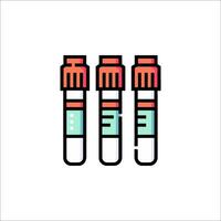 Three test tubes with different colors and labels vector