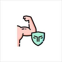 A cartoon man with a shield and a fist vector