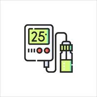 A meter with a thermometer and a glass of water vector