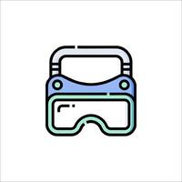 A blue and green icon of a pair of goggles vector