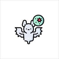 A cartoon bat with a green ball in its hand vector