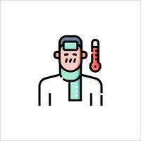 A man with a thermometer in his hand vector