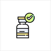 A bottle with a check mark on it vector