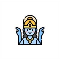 A cartoon character with a gold crown and a hand up vector