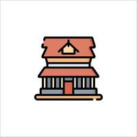 A house icon in a line style vector