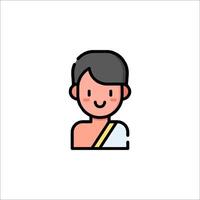 A man with a headband on his head icon vector