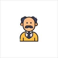 A man with a mustache and a tie on his face vector