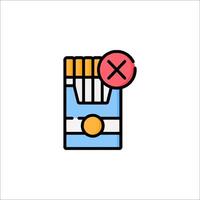 A cigarette pack with a red cross on it vector
