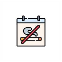 A calendar with a cigarette in it and a no smoking sign vector