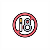 No smoking sign with a cigarette and a number eight vector
