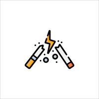 A cigarette and a lightning bolt icon vector