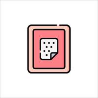 A pink box with a piece of paper on it vector