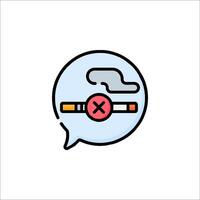 A cigarette and a cross symbol in a speech bubble vector
