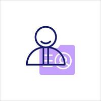 A person with a folder icon on a white background vector