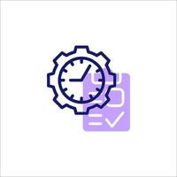A clock and a calendar icon on a white background vector