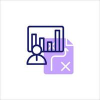 A person is looking at a chart on a screen vector