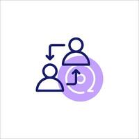 A line icon of people in a circle vector