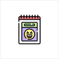 A calendar with an emoticion icon vector