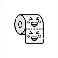 A cartoon toilet paper with a face and a smile vector