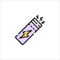 A battery icon with a lightning bolt on it vector