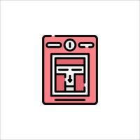 A red and black icon of a microwave vector