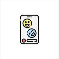 A phone with two emoticions on it vector