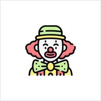 A clown with a hat and bow tie vector