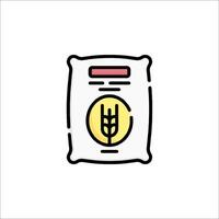 A bag of flour icon with a wheat symbol vector